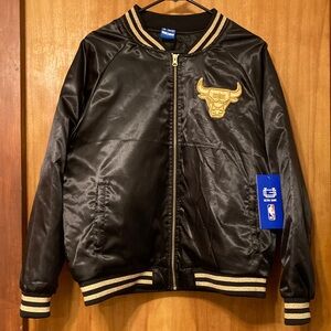 NBA Black and Gold Embroidered Varsity Jacket